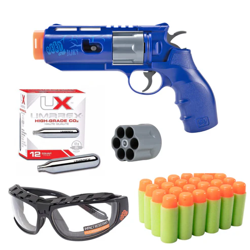 "Elevate your shooting game with the Umarex REKT Jury CO2 Dart Launcher! Perfect for enthusiasts of all skill levels, this powerful and safe launcher ensures hours of excitement and precision. Get ready to aim, shoot, and hit your targets like never before!"